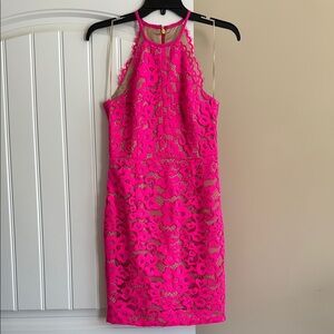 TRINA TURK Elegant Pink Lace Dress Size 0/XS